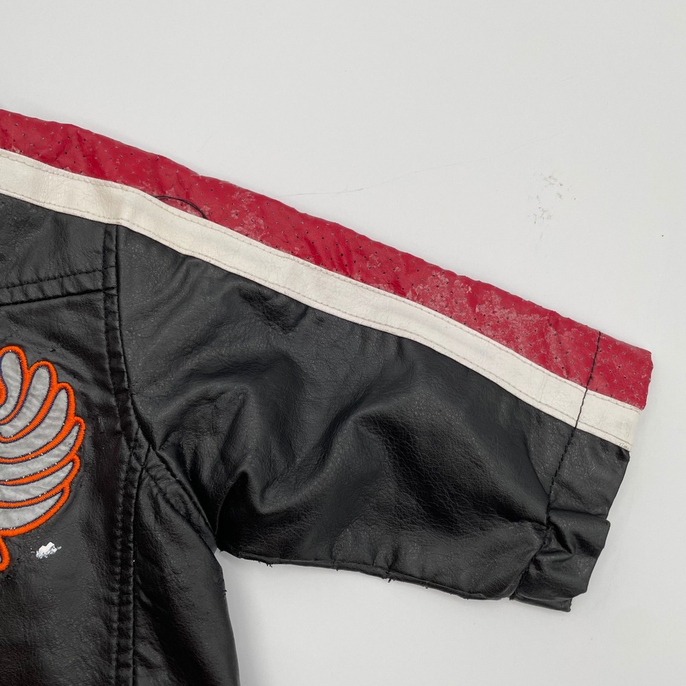 *READ Sesame Street Elmo Vtg Y2K 2006 Biker Jacket Black Red Faux Leather 12M - Picture 4 of 11